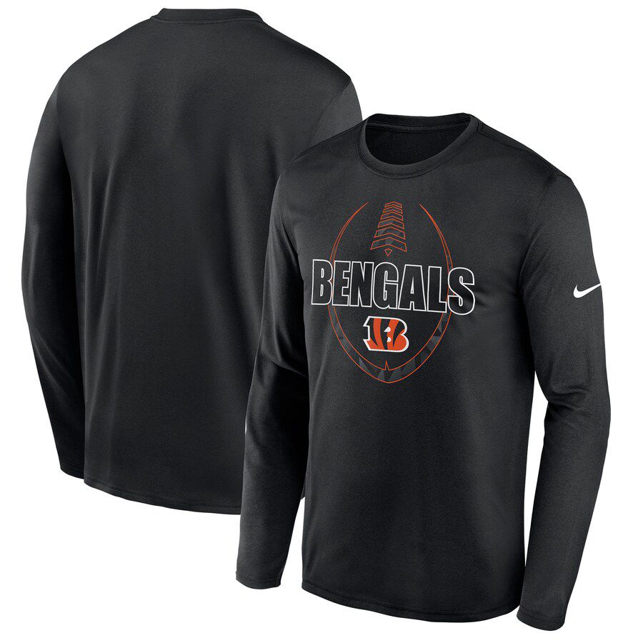 Men Cincinnati Bengals Black Nike Icon Legend Performance Long Sleeve T-Shirt->nfl t-shirts->Sports Accessory